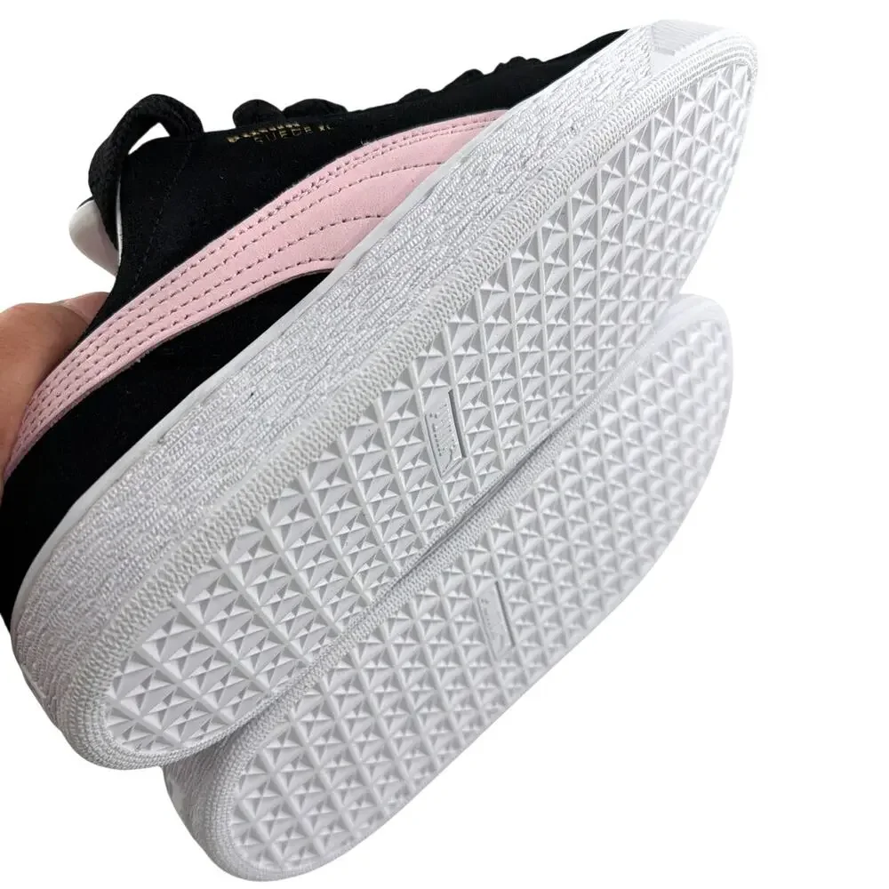 Puma Women's Black-Whisp Of Pink Suede XL Sneakers Size 8.5